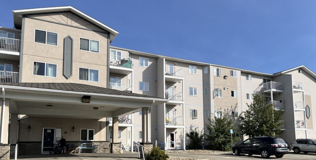 Main entrance to apartment building
